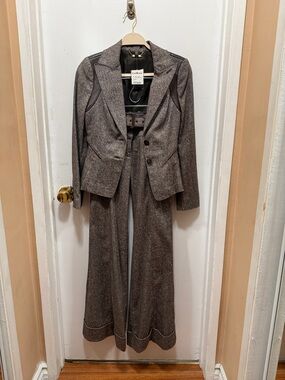 bebe Black Jacket with Leather & Pleat Detail